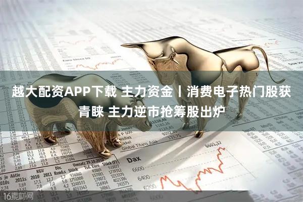 越大配资APP下载 主力资金丨消费电子热门股获青睐 主力逆市抢筹股出炉